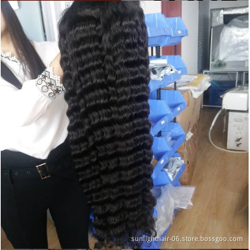Hair dye long  Virgin Hair Wig 150%  Natural Peruvian  Deep Wave Human Hair Full Cuticle Aligned Peruvian Lace Front Wig